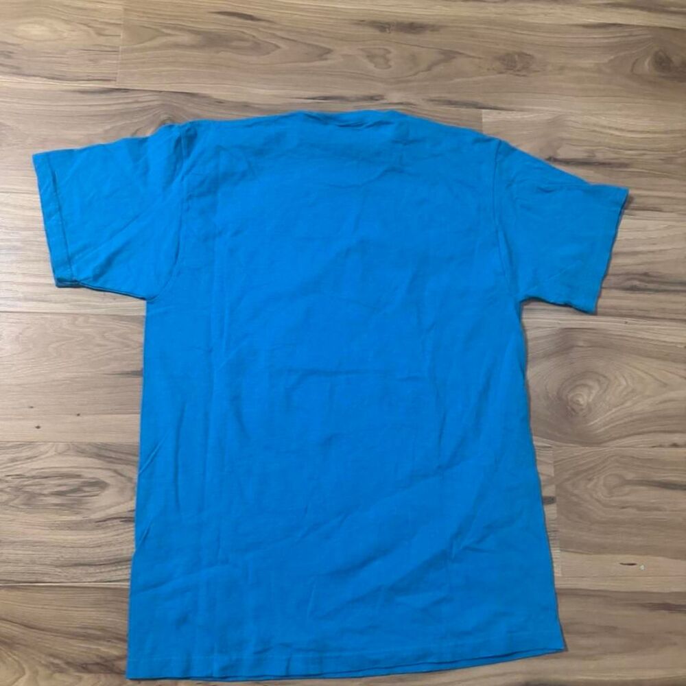 Vintage 00s floral grandma style graphic tee Size medium blue - Picture 2 of 5
